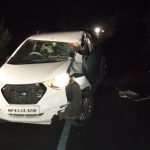 रतलाम-बांसवाड़ा मार्ग धामनोद बायपास पर खड़े ट्रक में घूसी कार-