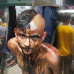 छात्रा को लव लेटर देकर मिलने नही आने पर तांत्रिक क्रियाओं से मारने की धौंस देने वाले शिक्षक का मुंडन करके जुलूस निकाला-